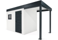 GARDEON® Gartenhaus mit Hörmann-Tür, Fenster und überdachtem Bereich